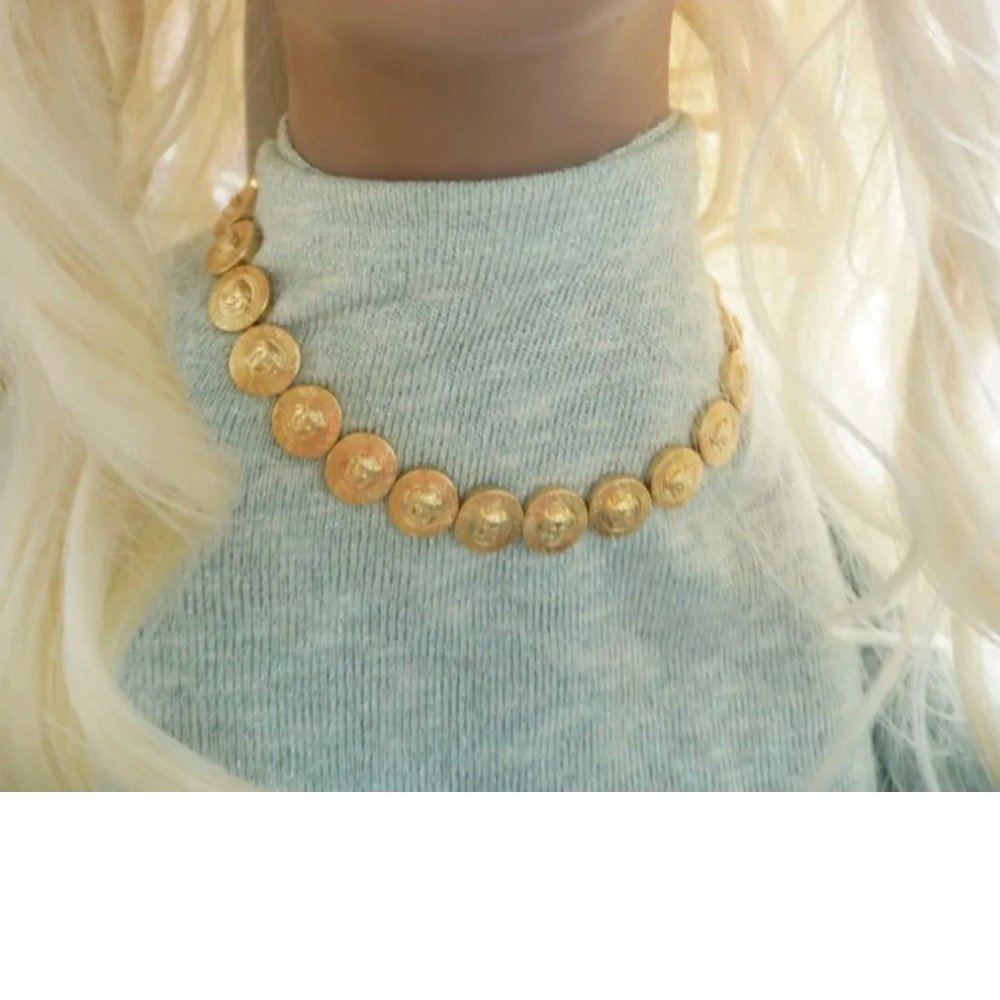 Authentic gold Versace medusa necklace